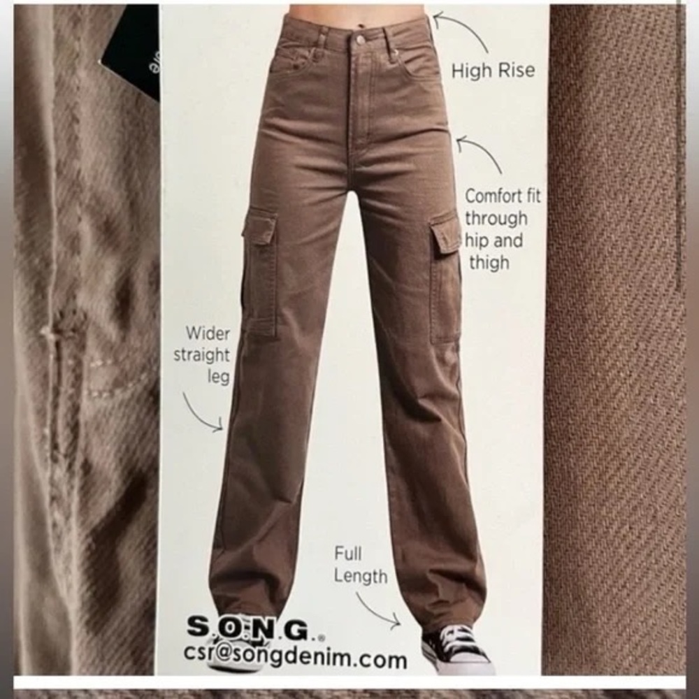 S.O.N.G. 90s boyfriend Cargo jean Brown Womens size 9/29